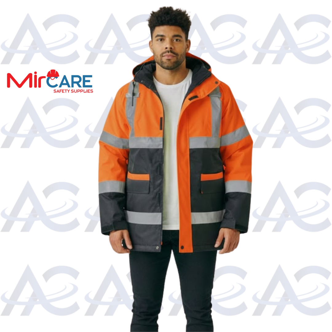 Reflective Rain Jacket - Orange x Black