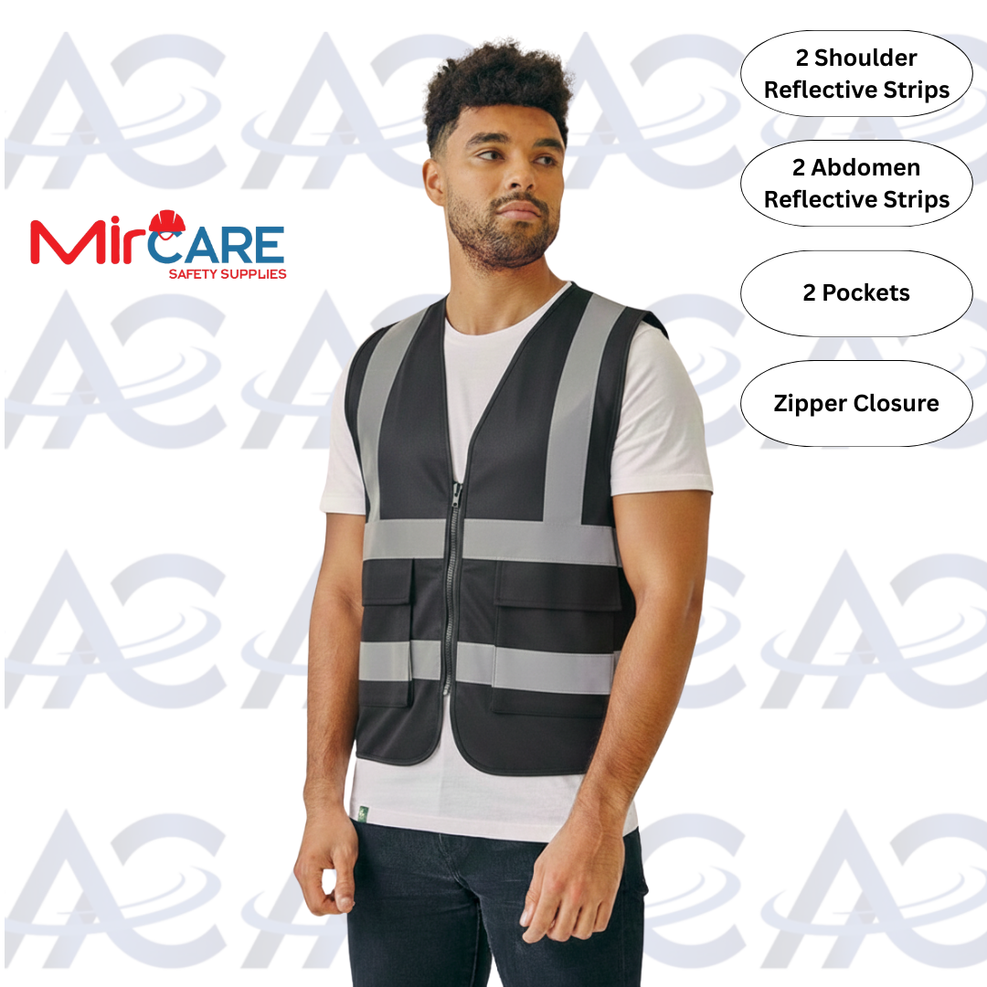 2 Pocket Safety Vest - Black