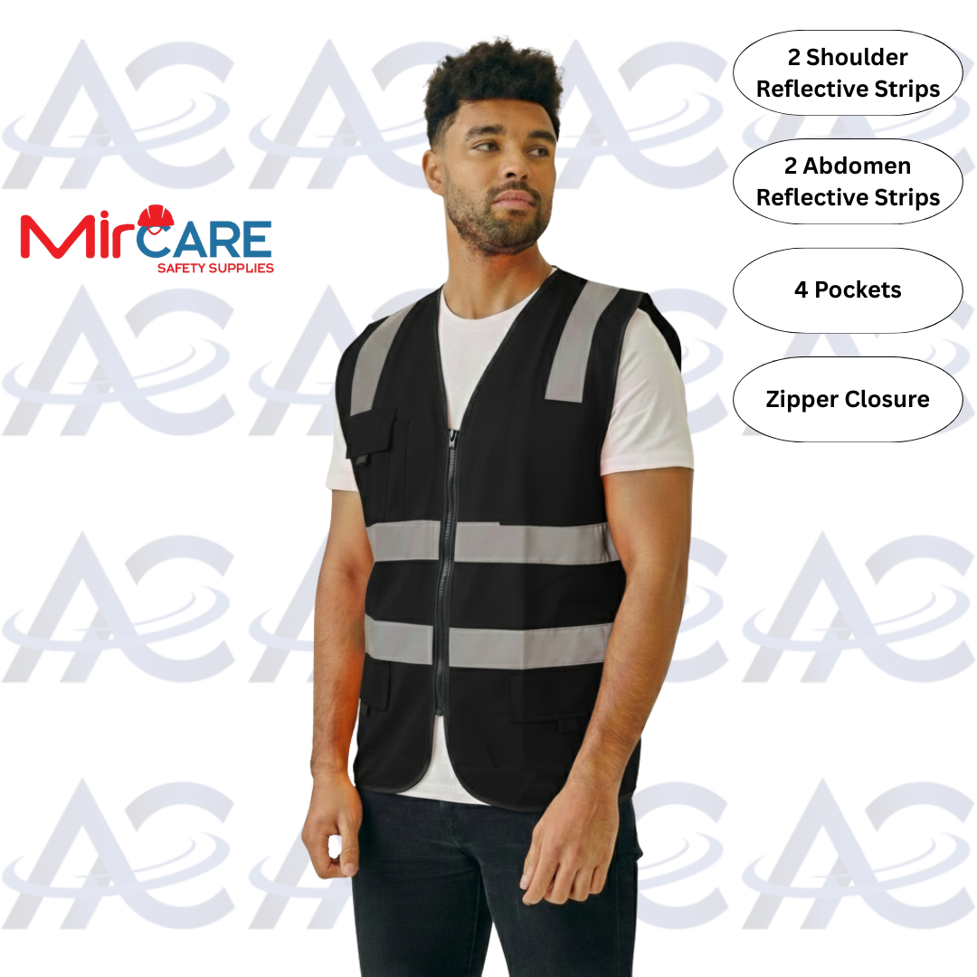4 Pocket Safety Vest - Black