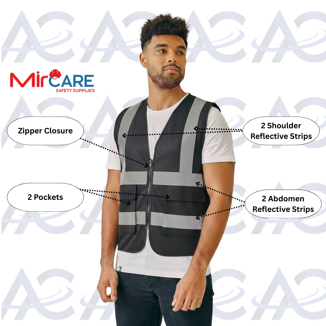 2 Pocket Safety Vest - Black