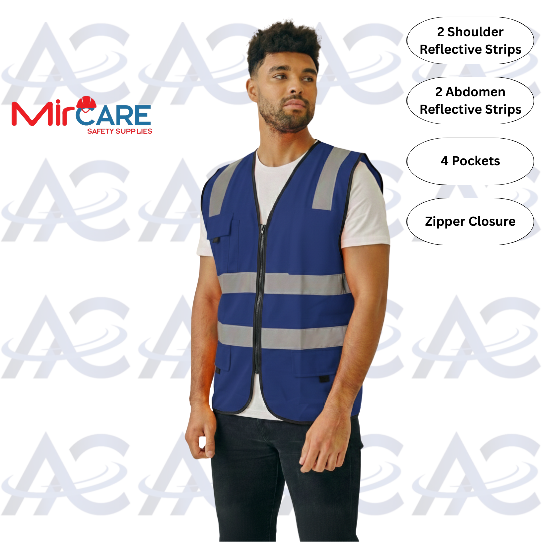 4 Pocket Safety Vest - Blue
