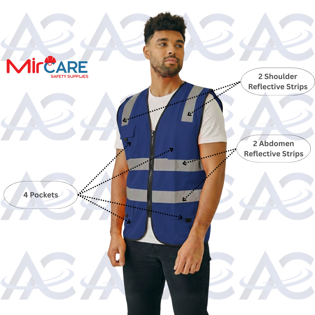 4 Pocket Safety Vest - Blue