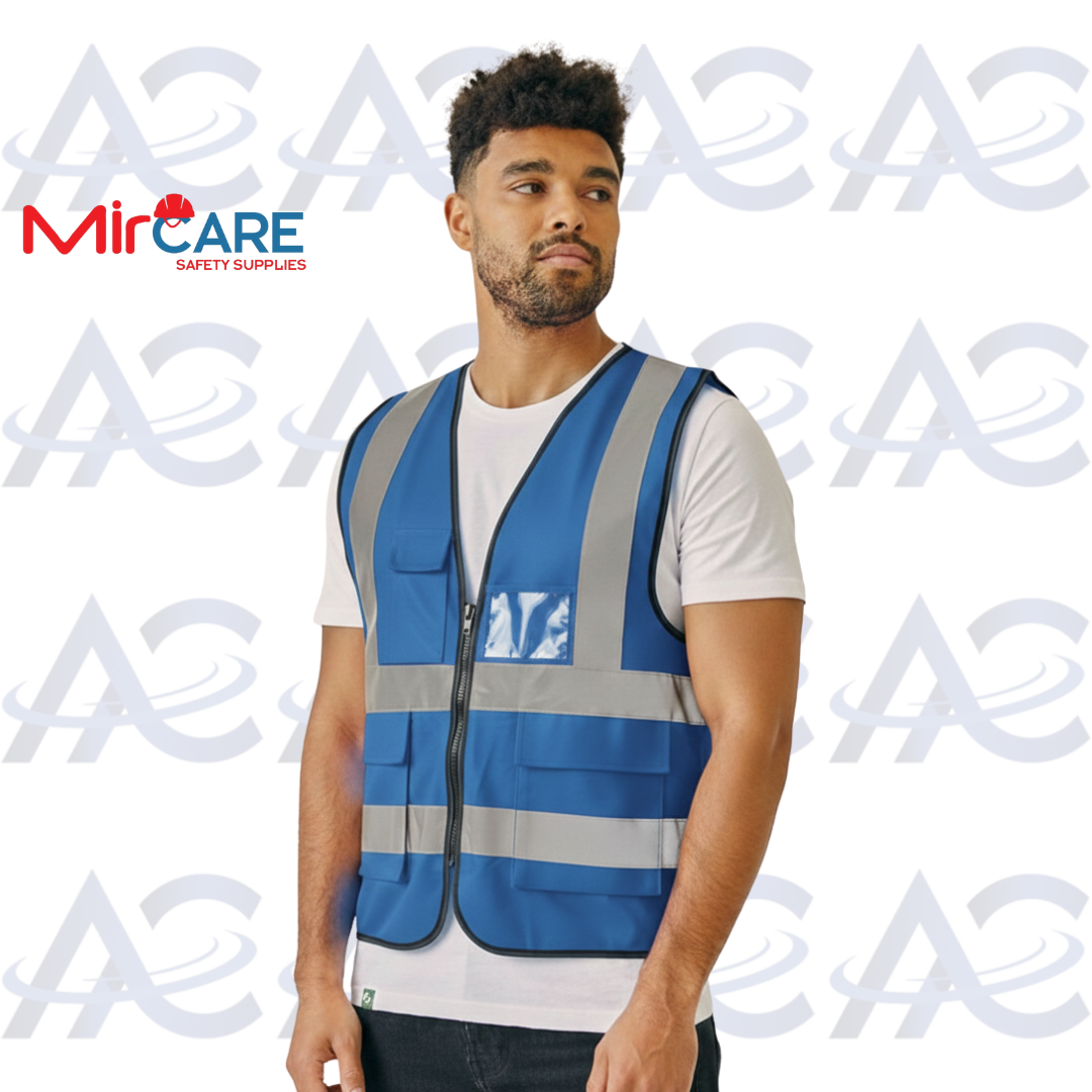 2 Pocket + ID Safety Vest - Blue
