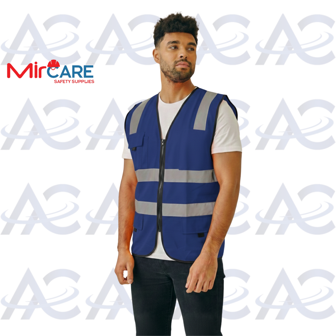 4 Pocket Safety Vest - Blue