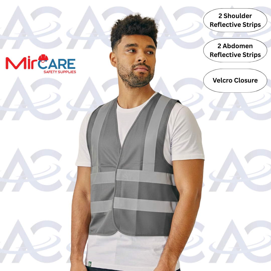 No Pocket VELCRO Safety Vest - Gray