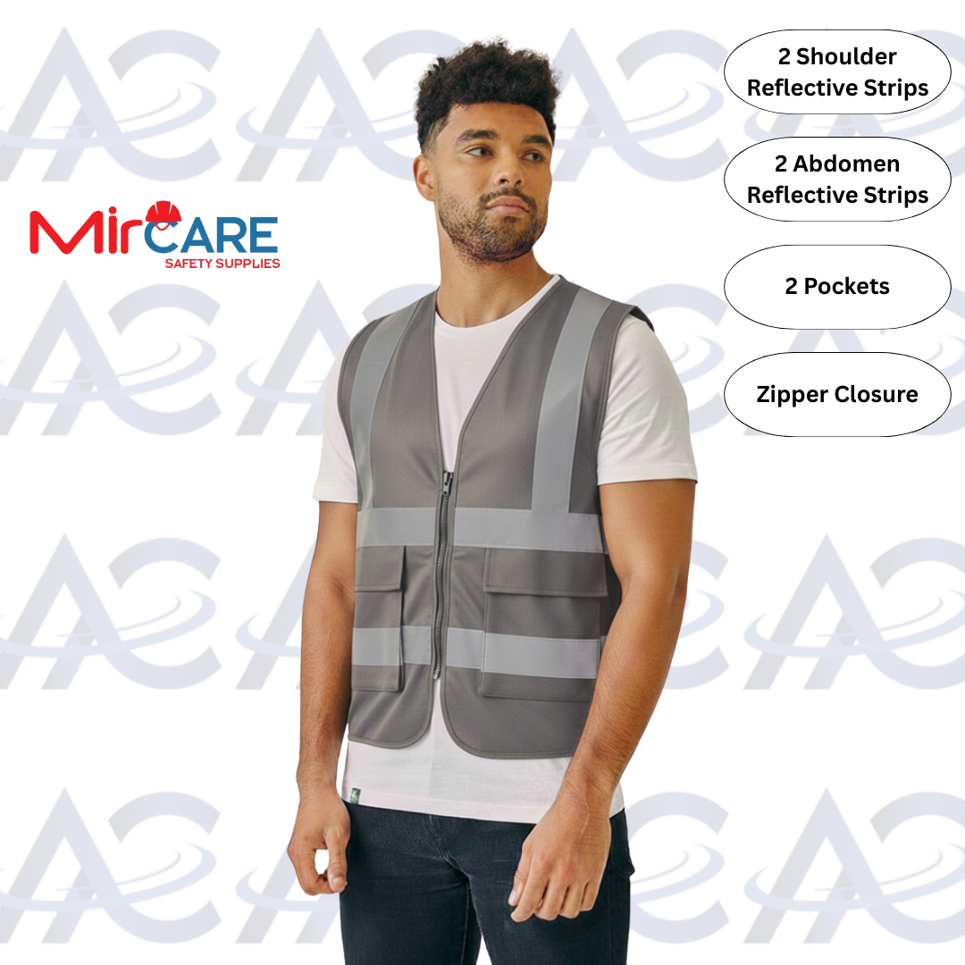 2 Pocket Safety Vest - Gray
