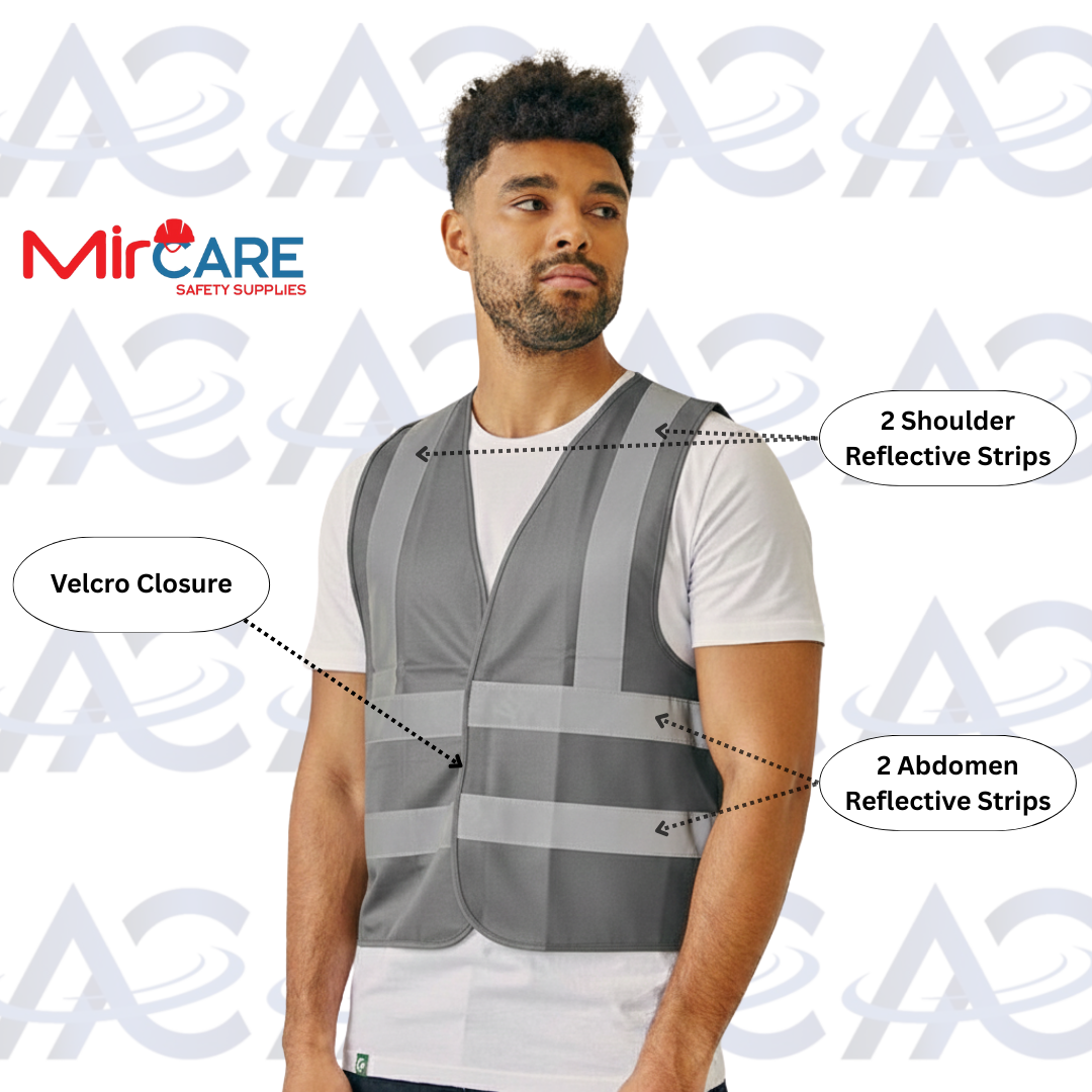 No Pocket VELCRO Safety Vest - Gray