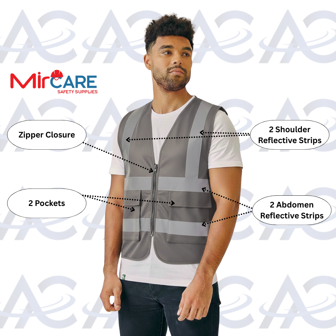 2 Pocket Safety Vest - Gray