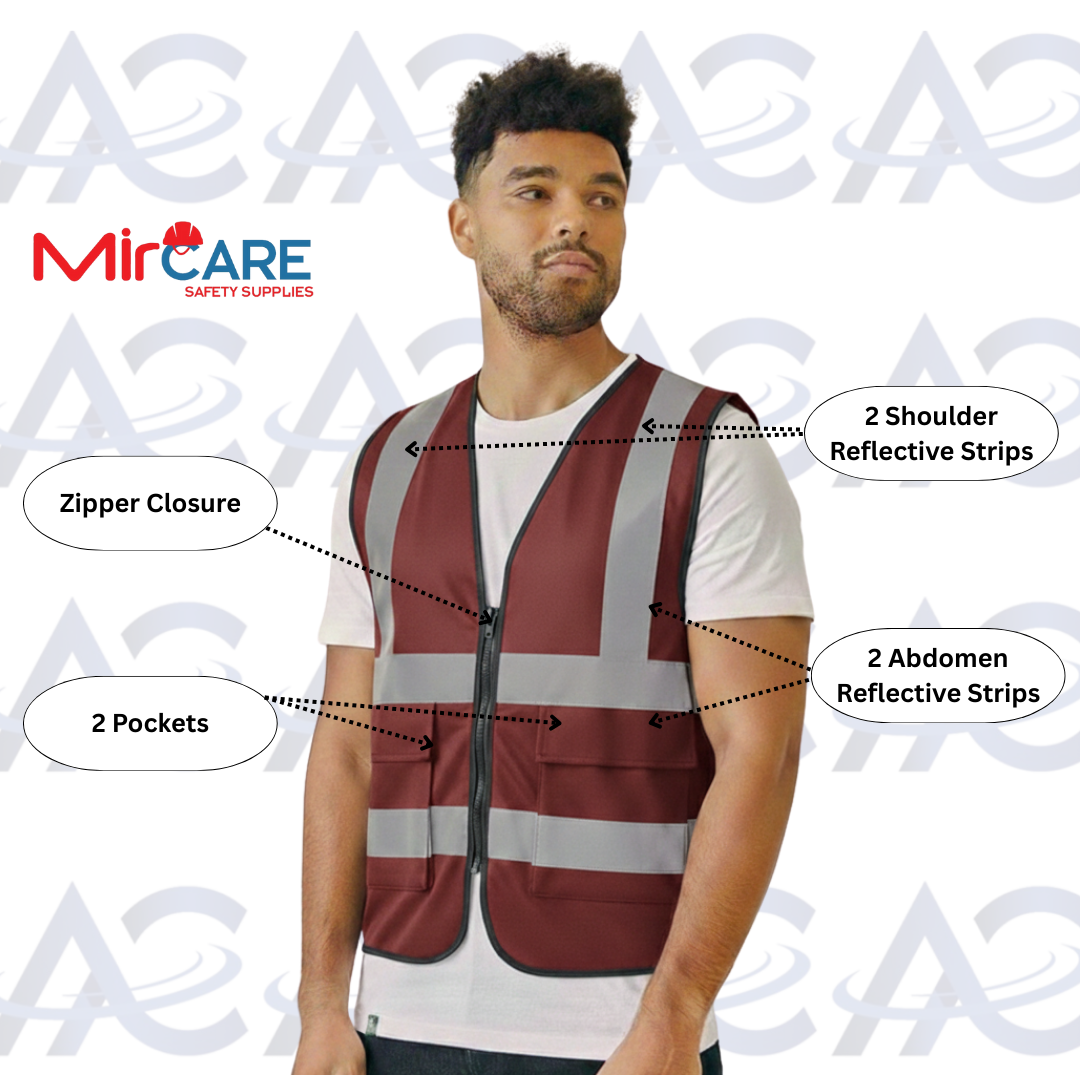 2 Pocket Safety Vest - Red