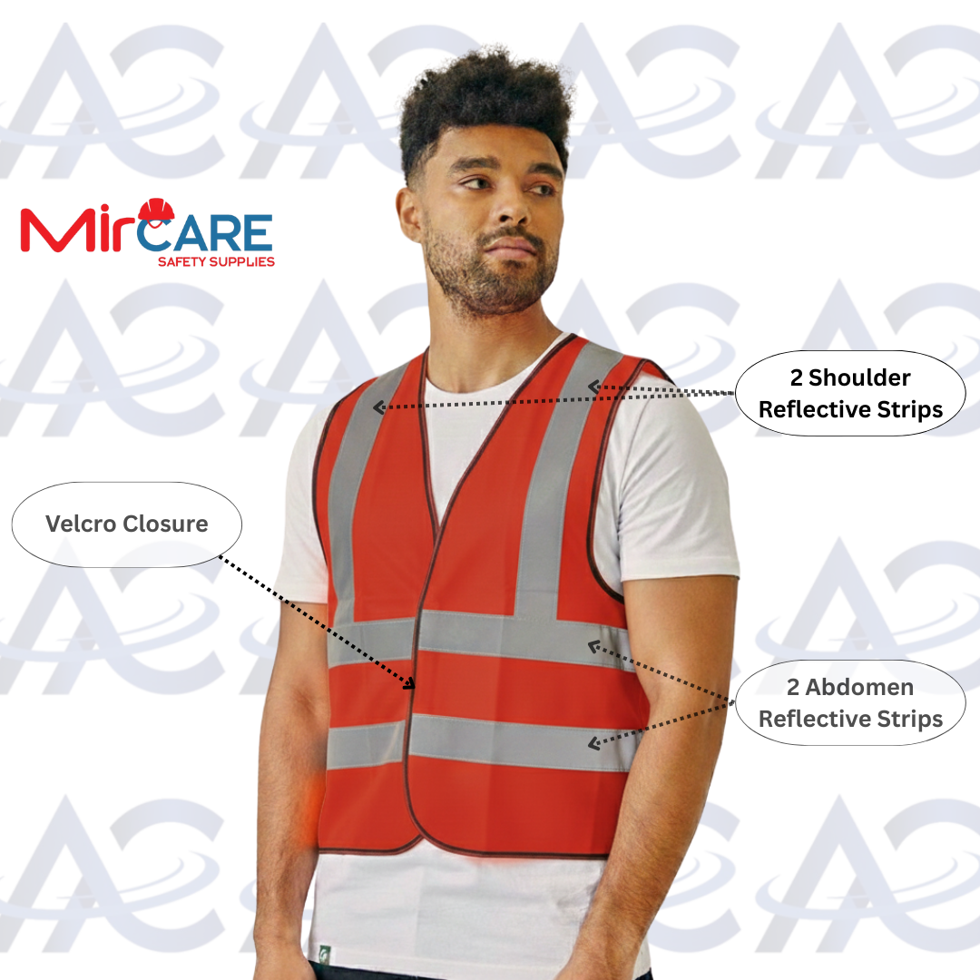 No Pocket VELCRO Safety Vest - Red