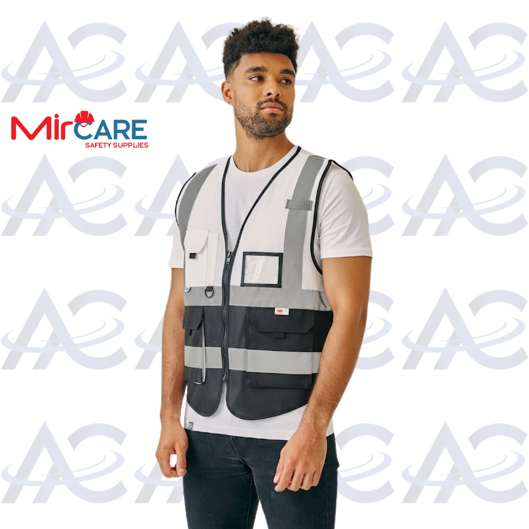 Two-Color Safety Vest - White Black