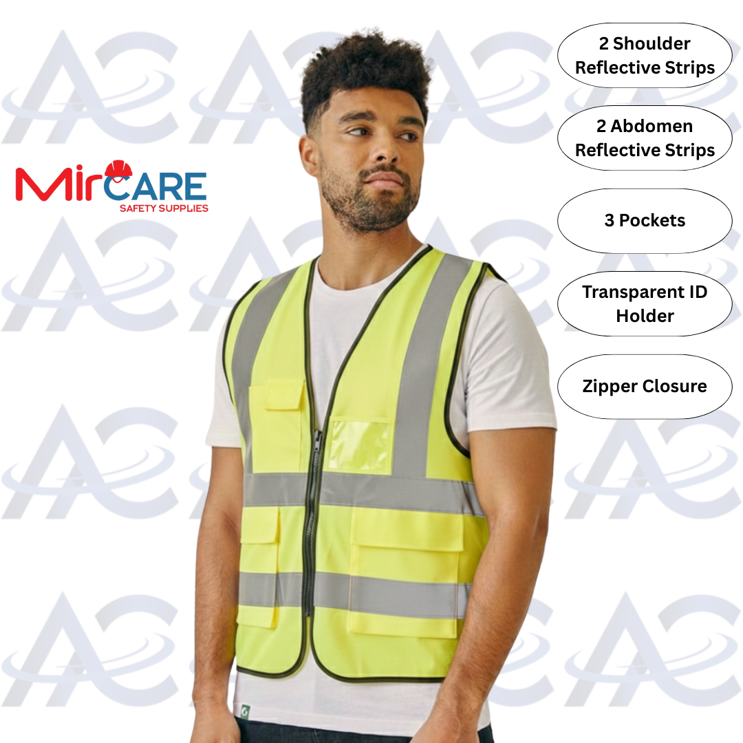 3 Pocket + ID Safety Vest - Yellow