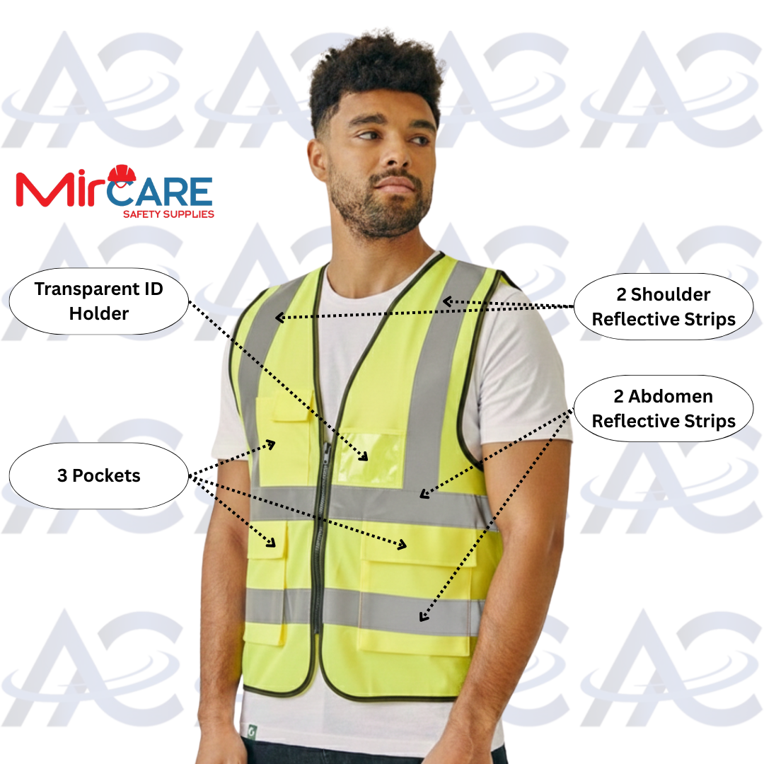 3 Pocket + ID Safety Vest - Yellow